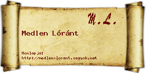 Medlen Lóránt névjegykártya